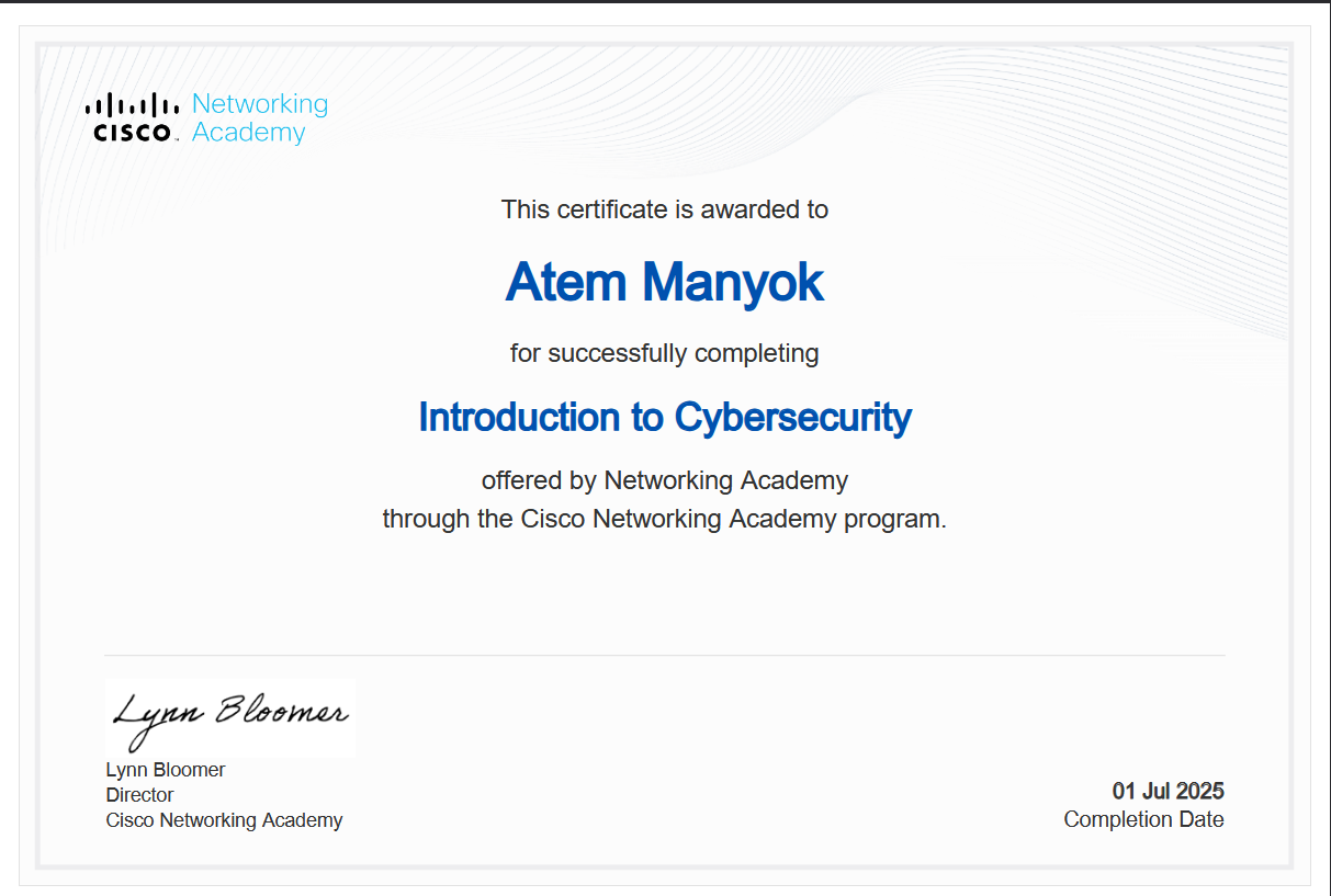 Cyber Security Certificate preview