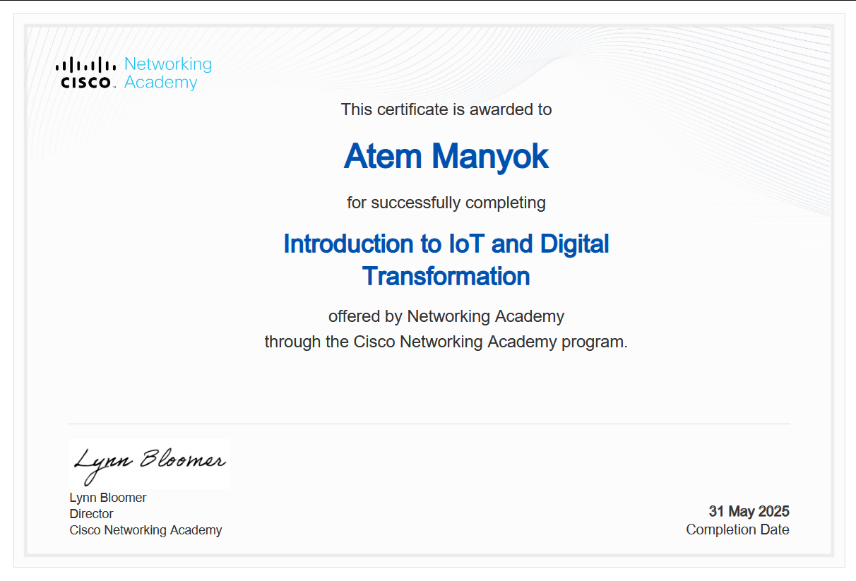 Internet of Things Certificate preview